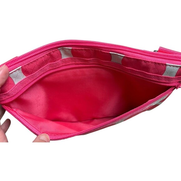 Thirty One Mod Dot Crossbody Bag Pink Polka Dots Adjustable Strap EUC - Picture 8 of 12